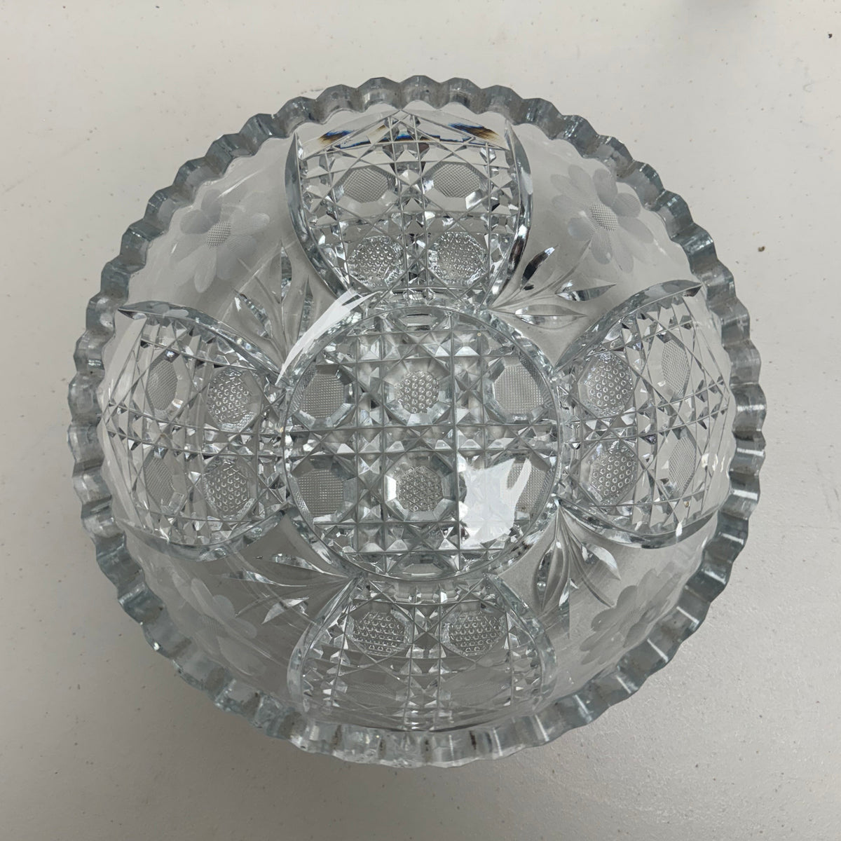 Vintage American Brilliant Period-Style Crystal Bowl