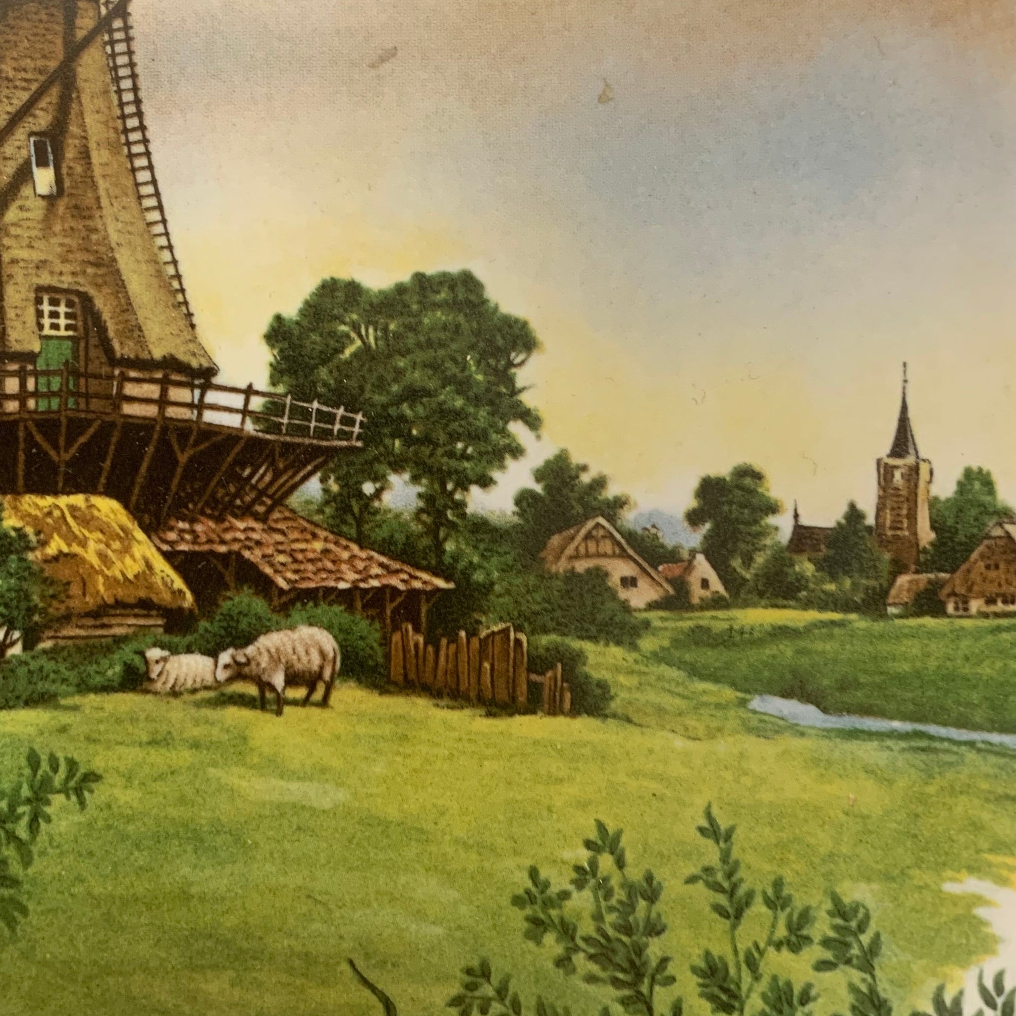 Vintage 1984 Royal Schwabap Hand Decorated Windmill Plate