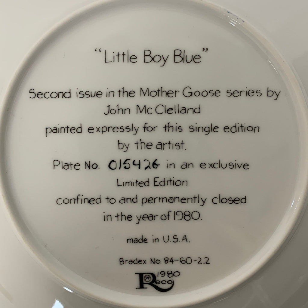 Reco "Litte Boy Blue" Plate By John Mcclelland