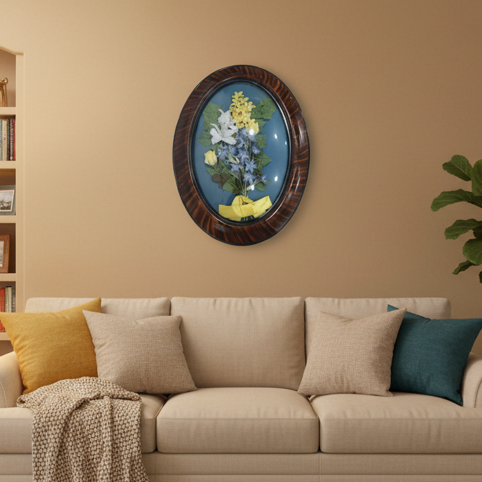 Vintage Wood Floral Convex Weed & Seed Art