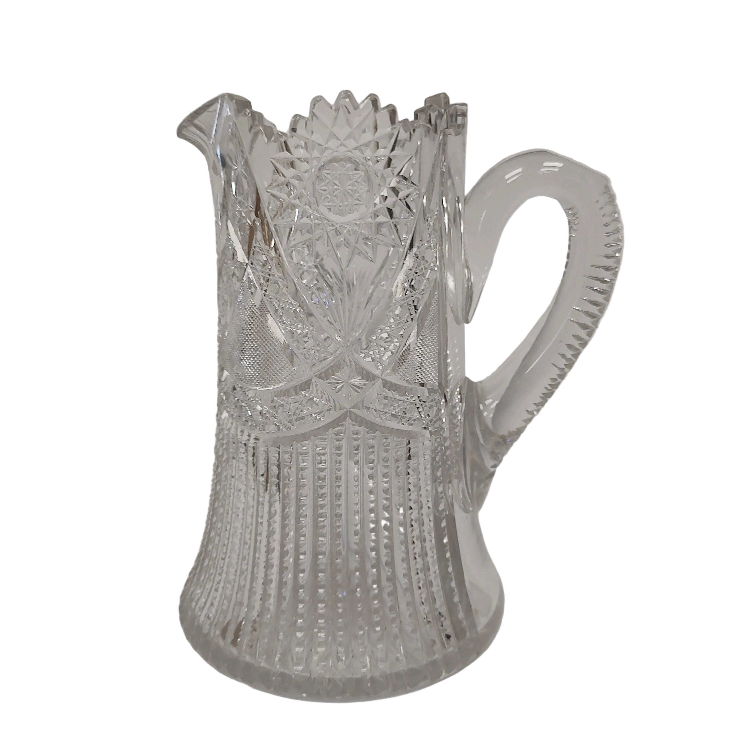 American Brilliant Period Cut Glass Crystal Water Pitcher