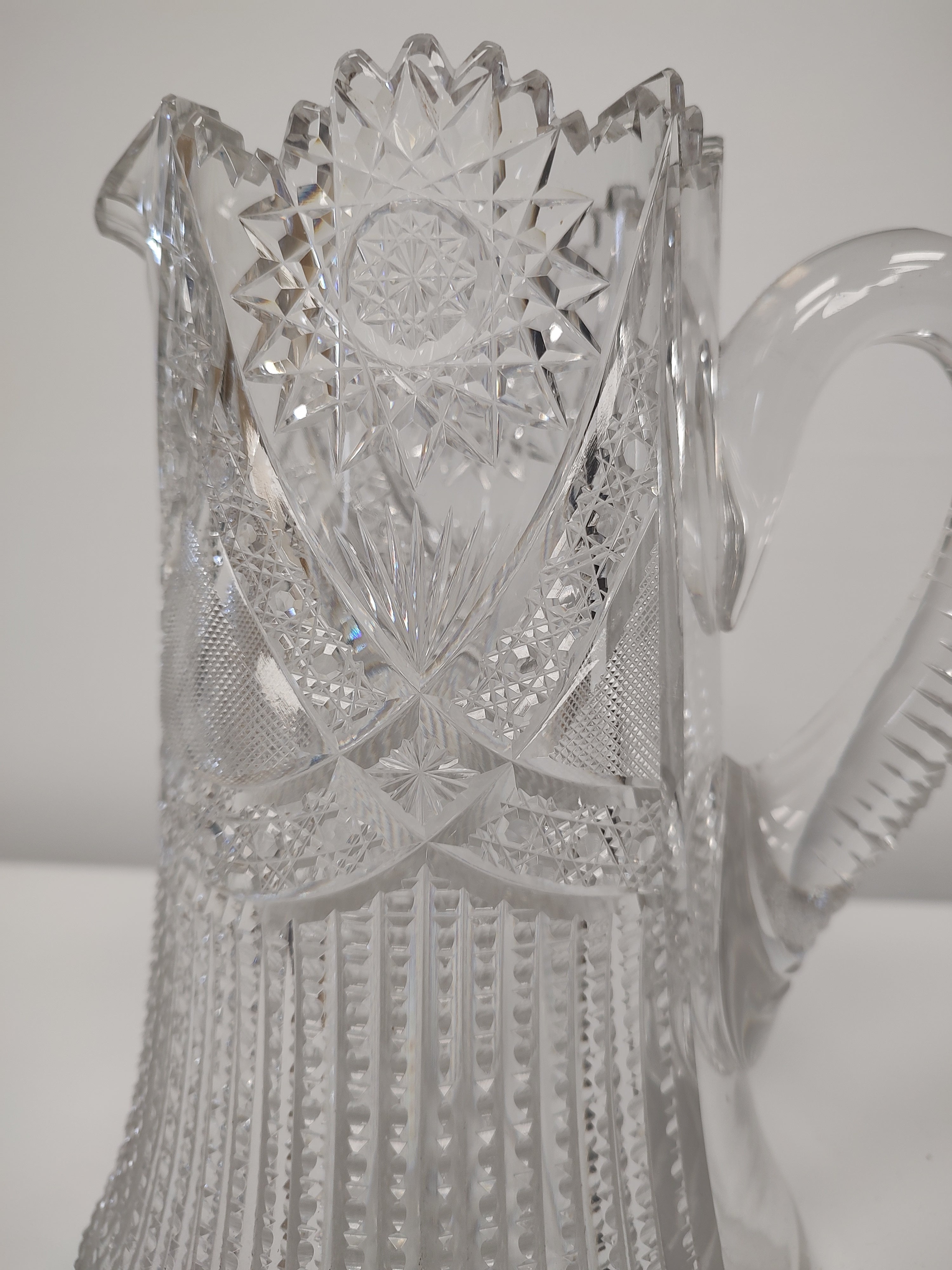 American Brilliant Period Cut Glass Crystal Water Pitcher