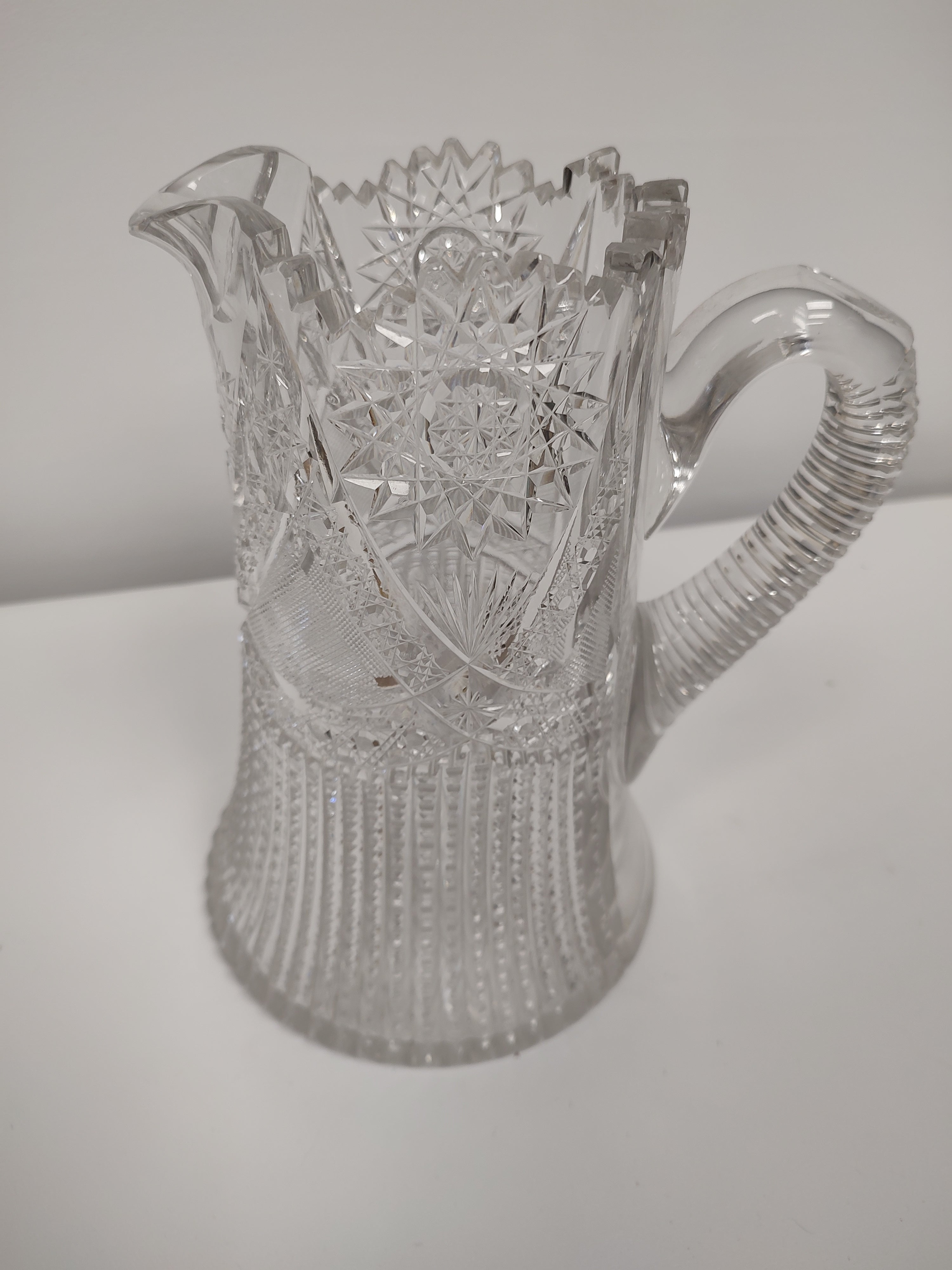 American Brilliant Period Cut Glass Crystal Water Pitcher