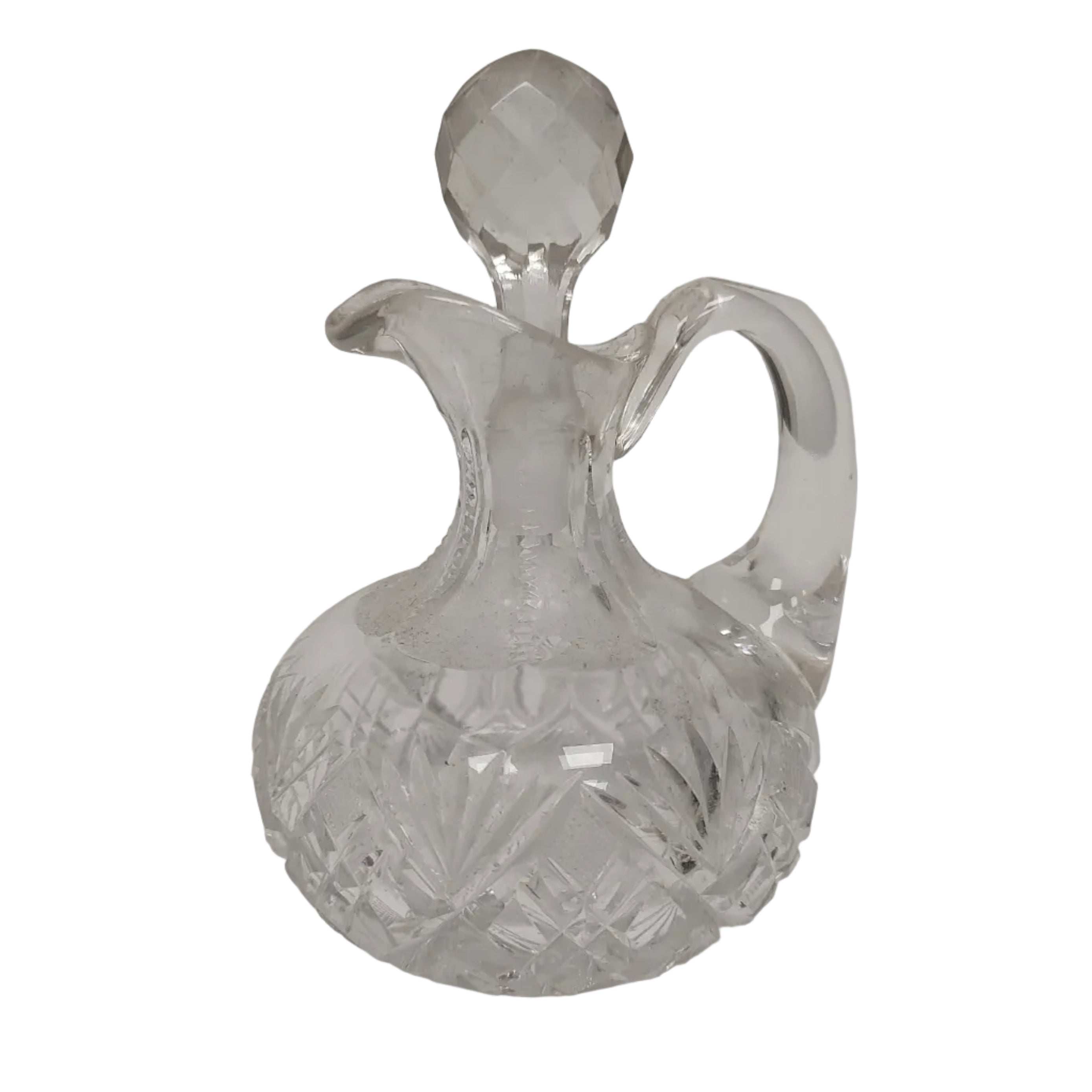 Glass Oil and Vinegar Cruet | American Brilliant Cut