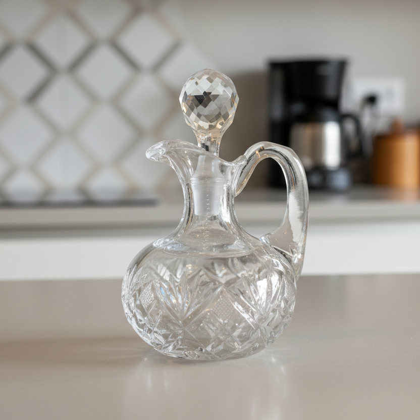 Glass Oil and Vinegar Cruet | American Brilliant Cut