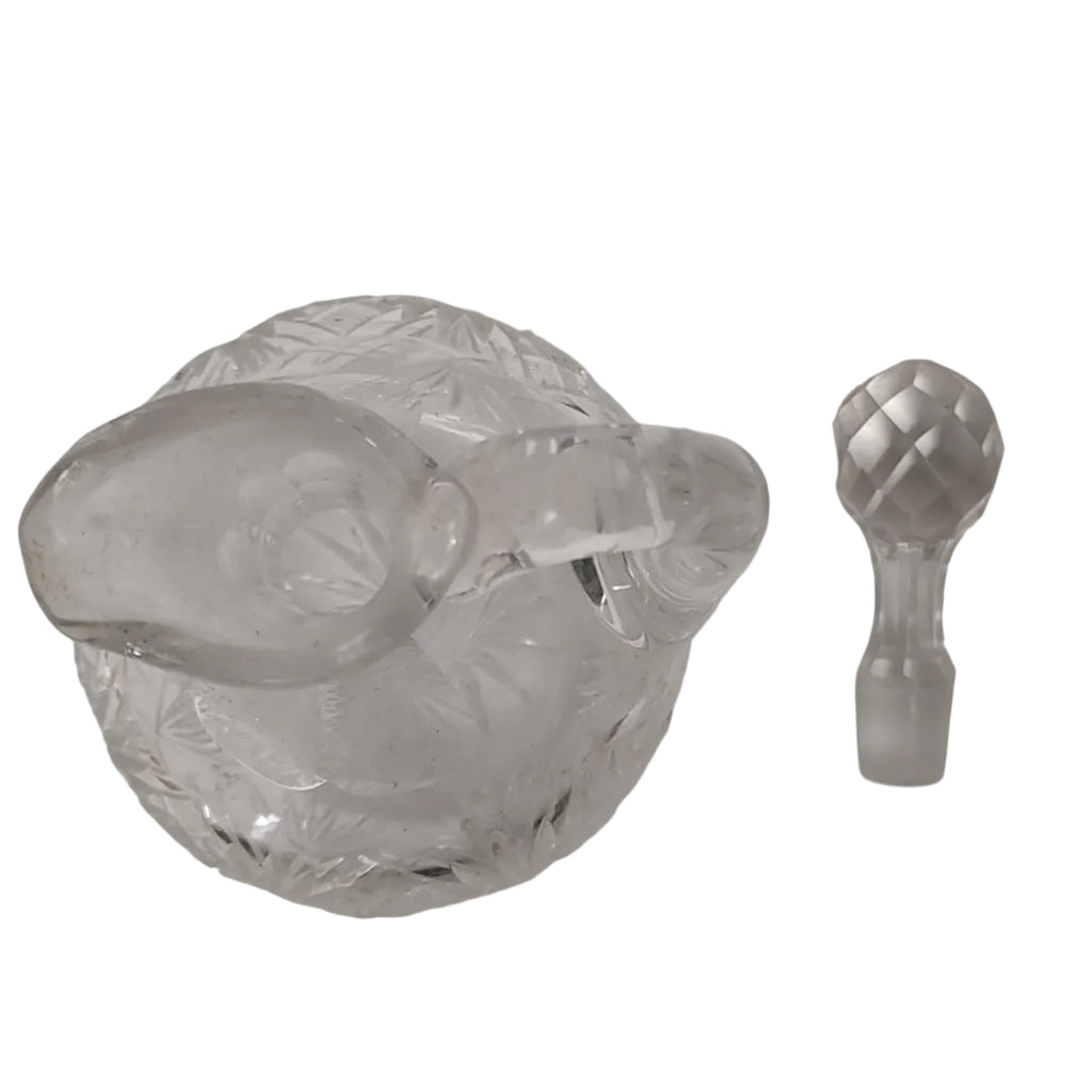 Glass Oil and Vinegar Cruet | American Brilliant Cut