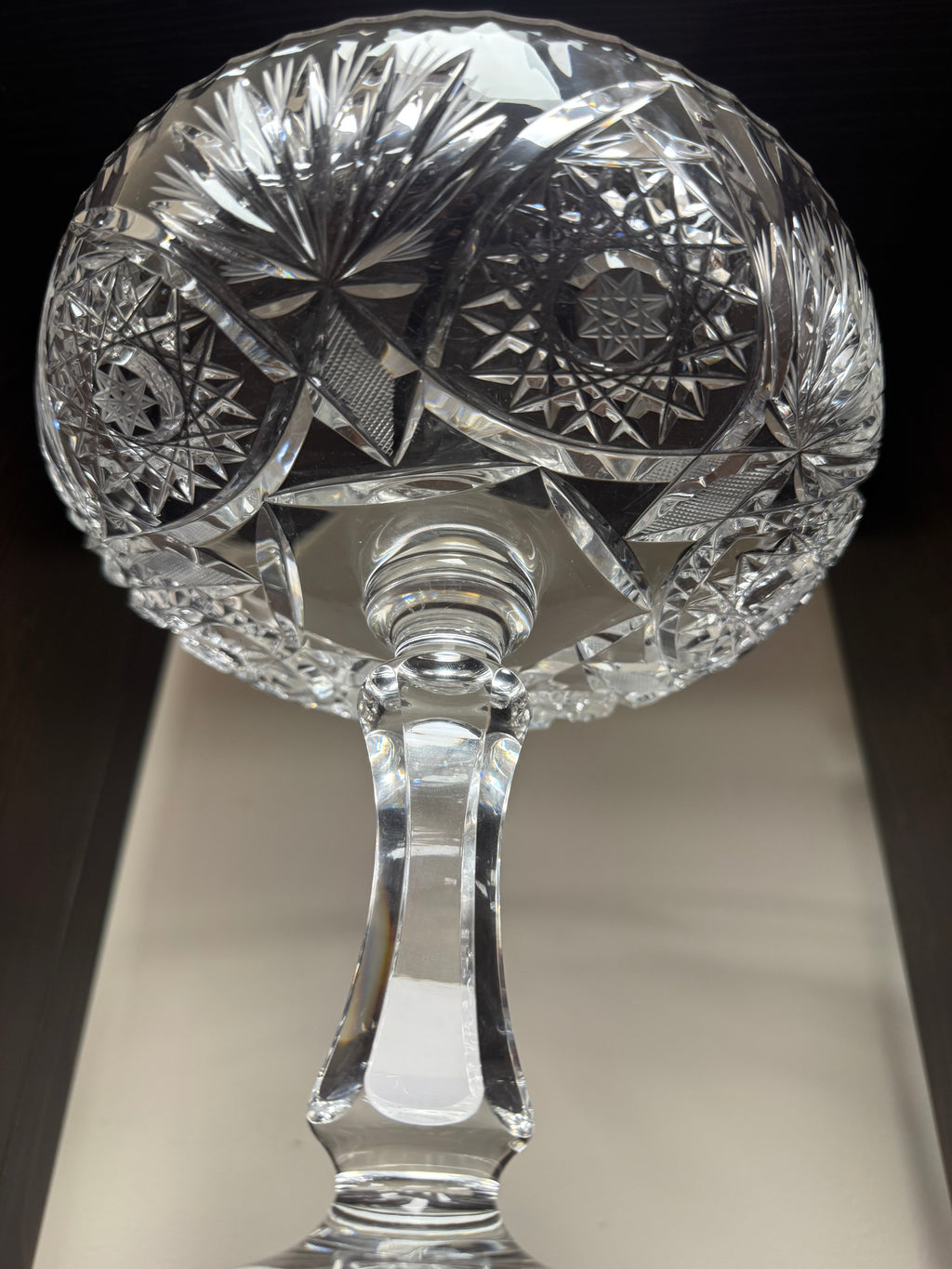 Vintage American Cut Large Crystal Compote