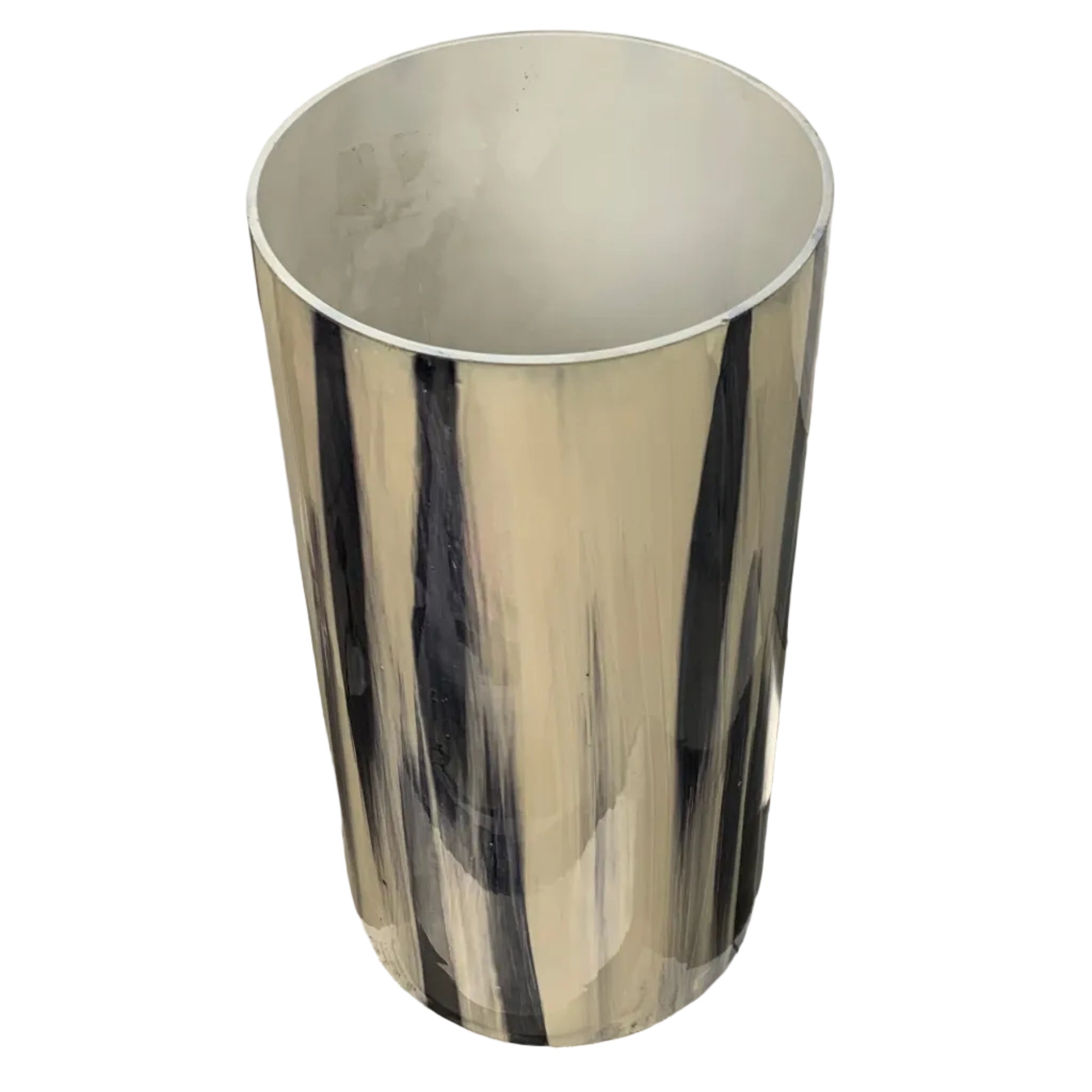 Cream and Black Decorative Vase/Candle Holder - Tall