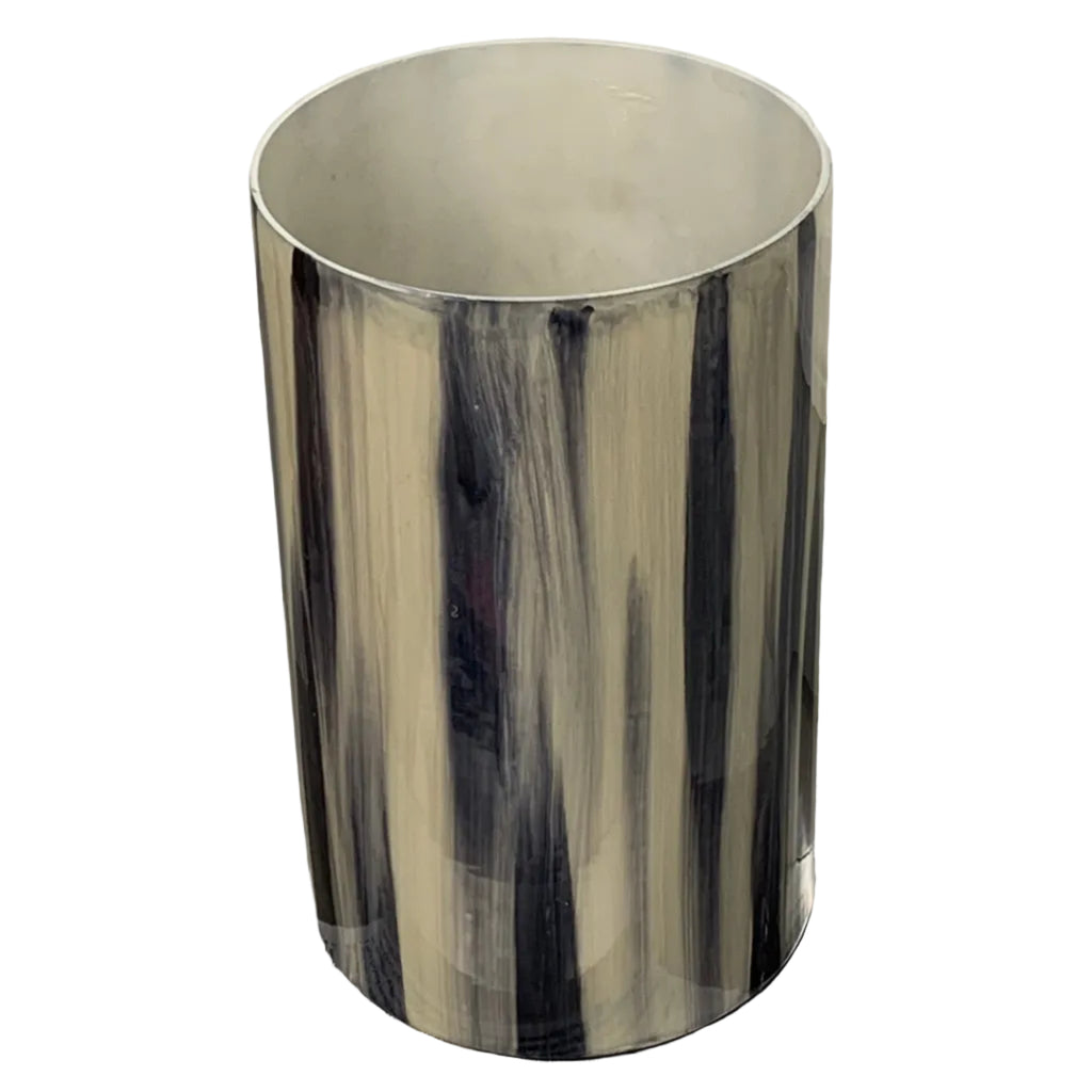 Cream and Black Decorative Vase/Candle Holder - Short