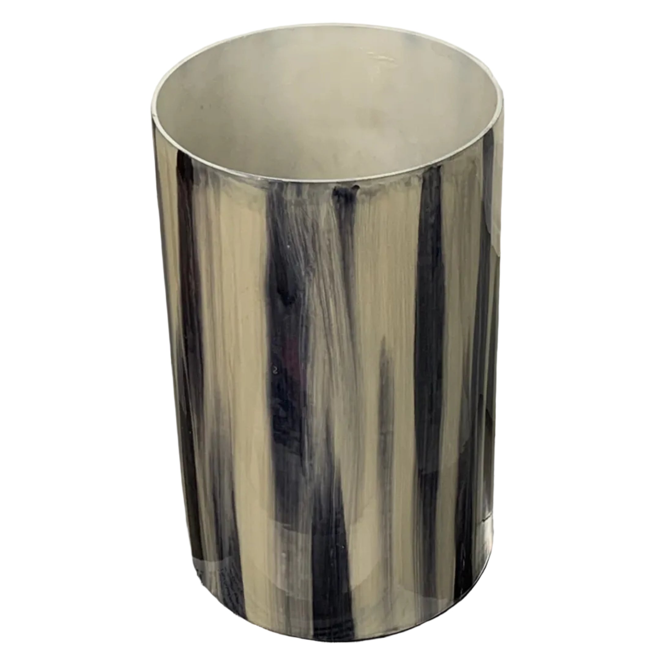 Cream and Black Decorative Vase/Candle Holder - Short