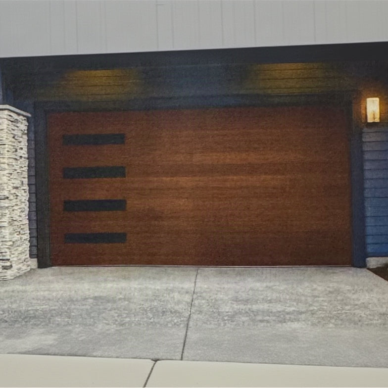 Canyon Ridge Modern Garage Door - Dark Finish (Model CRM2M6)