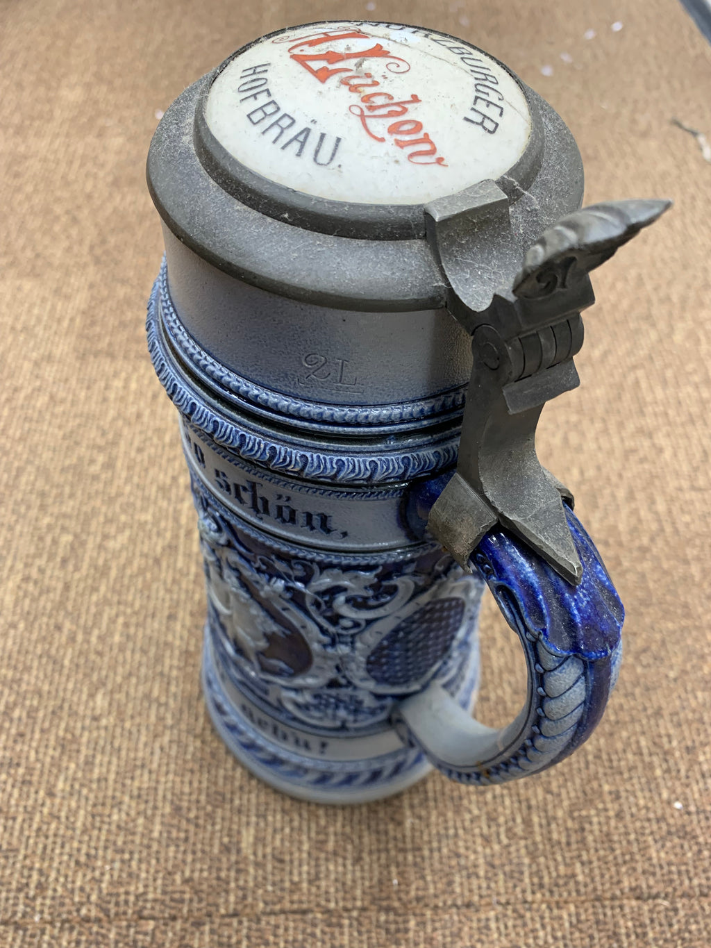 2 Liter German Beer Stein with Lid