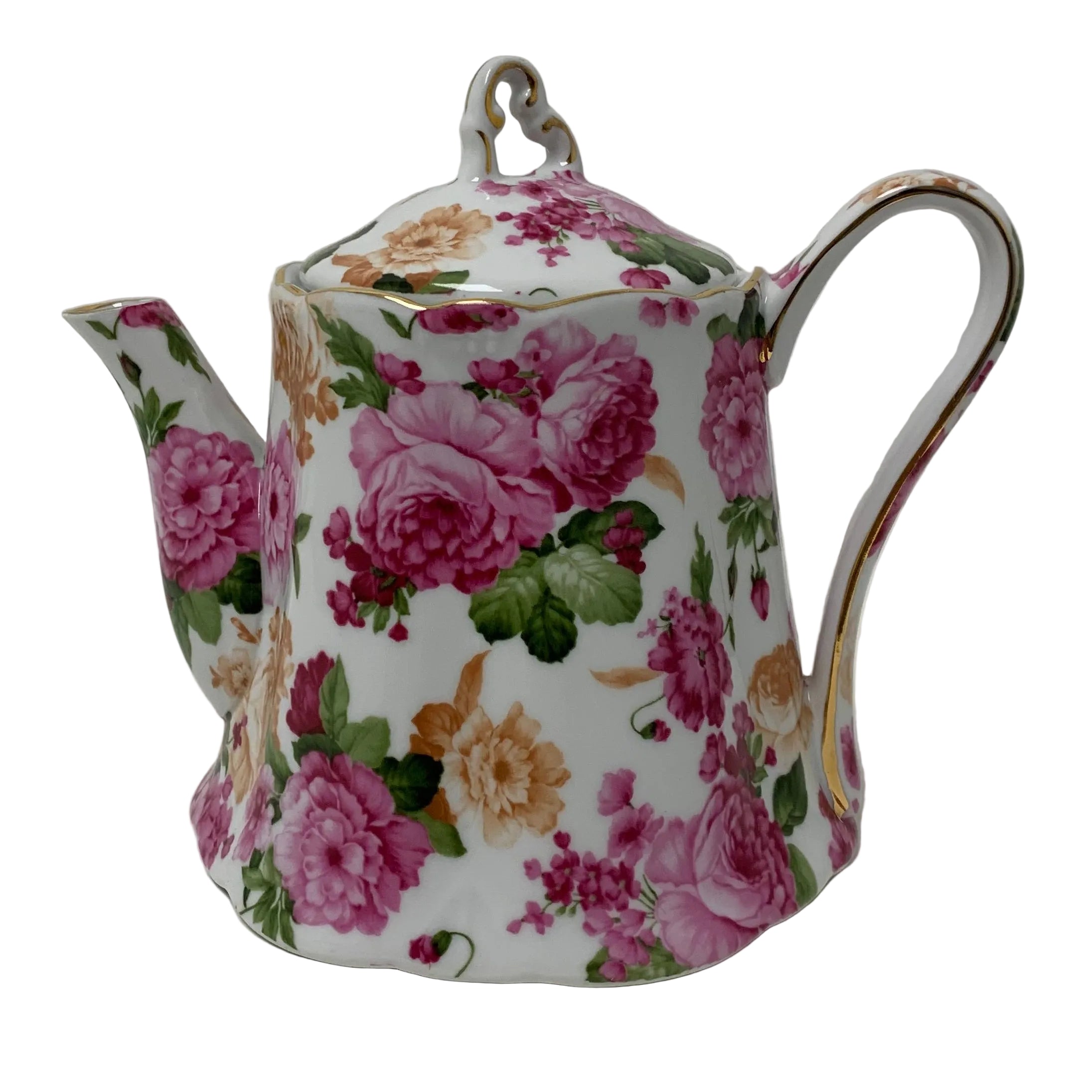 Royal Danube Pink Rose Chintz Porcelain Teapot