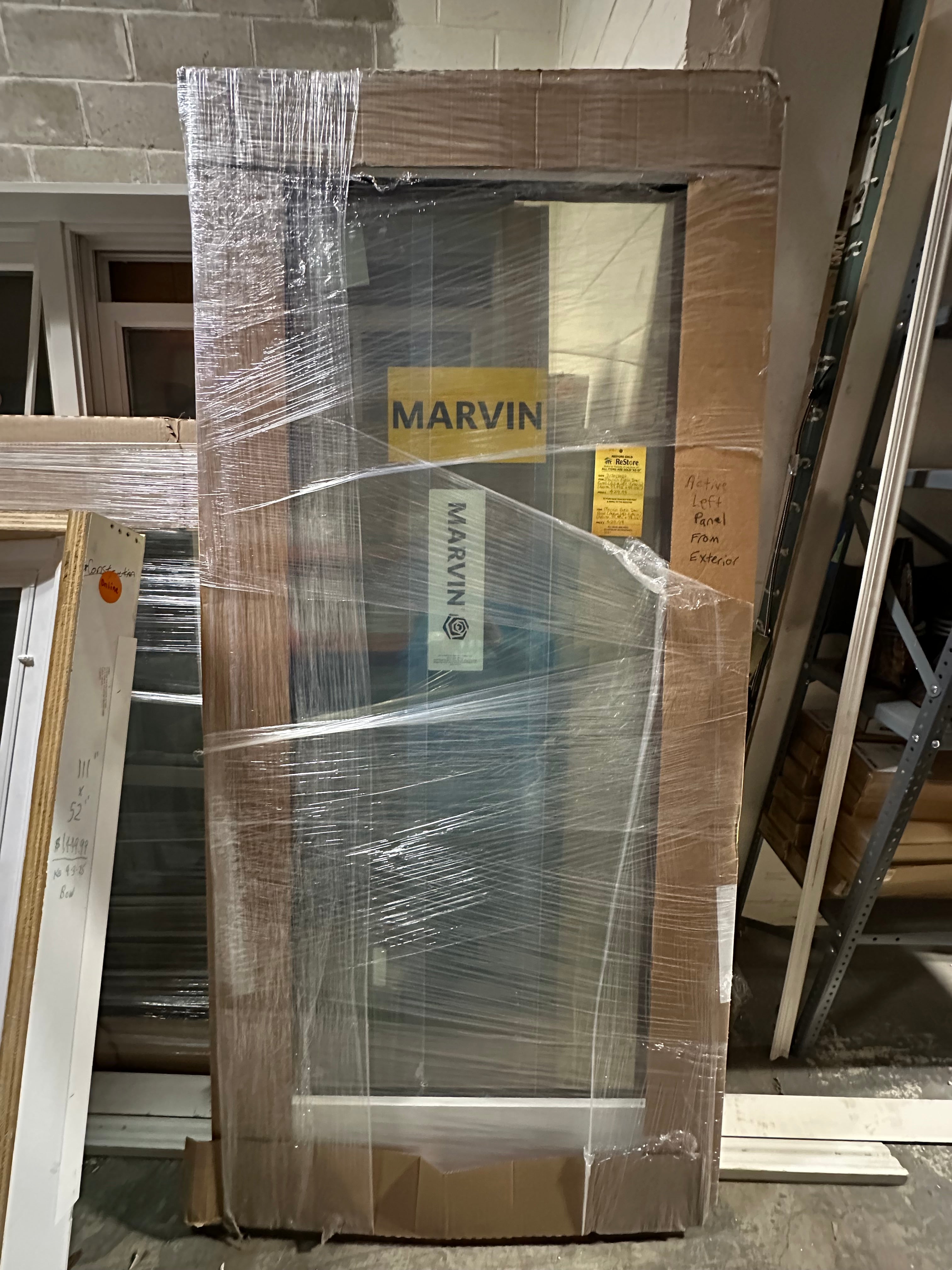 Marvin Patio Door Panel - Approximately 37.5" W x 79" H