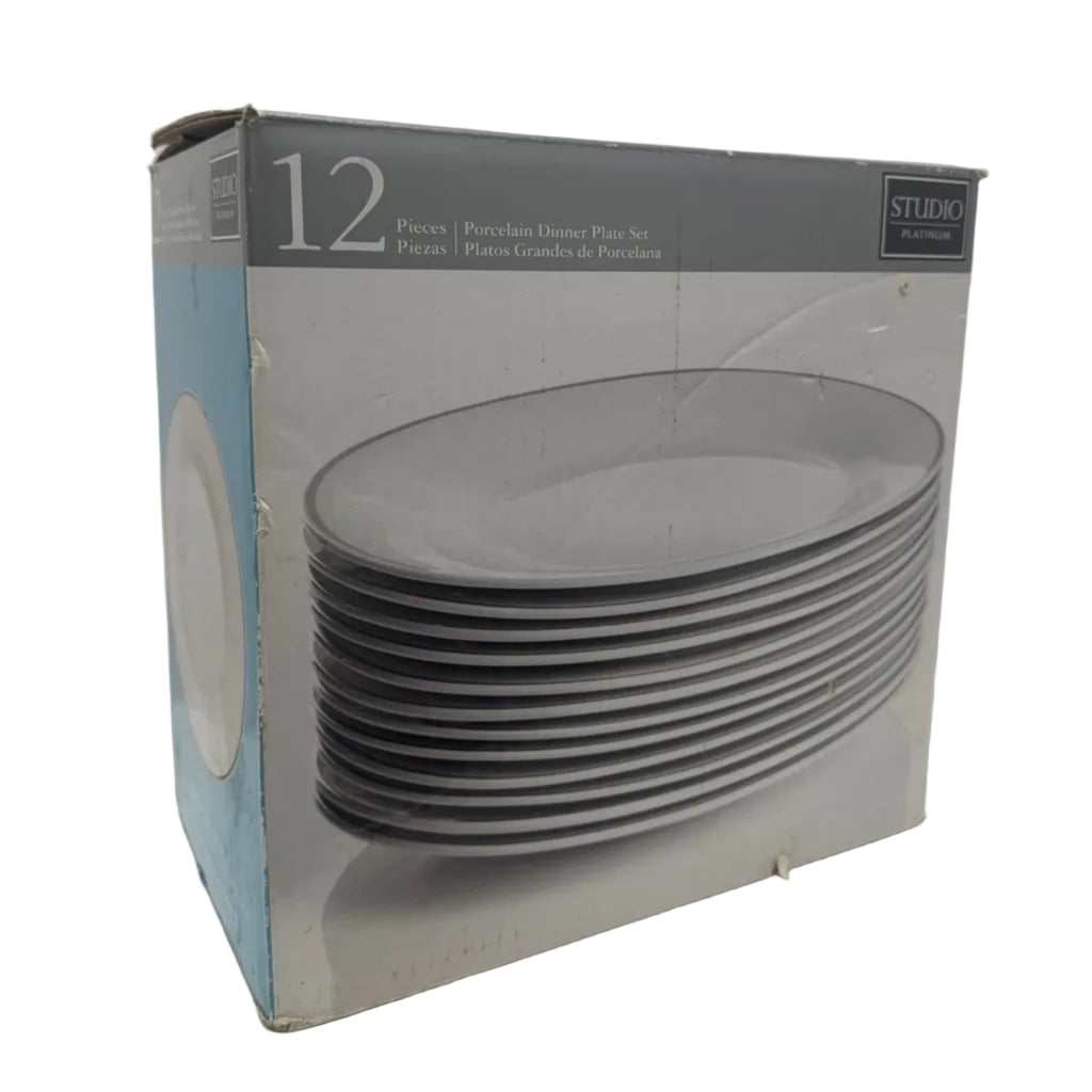 Porcelain Dinner Plates - Set of 12