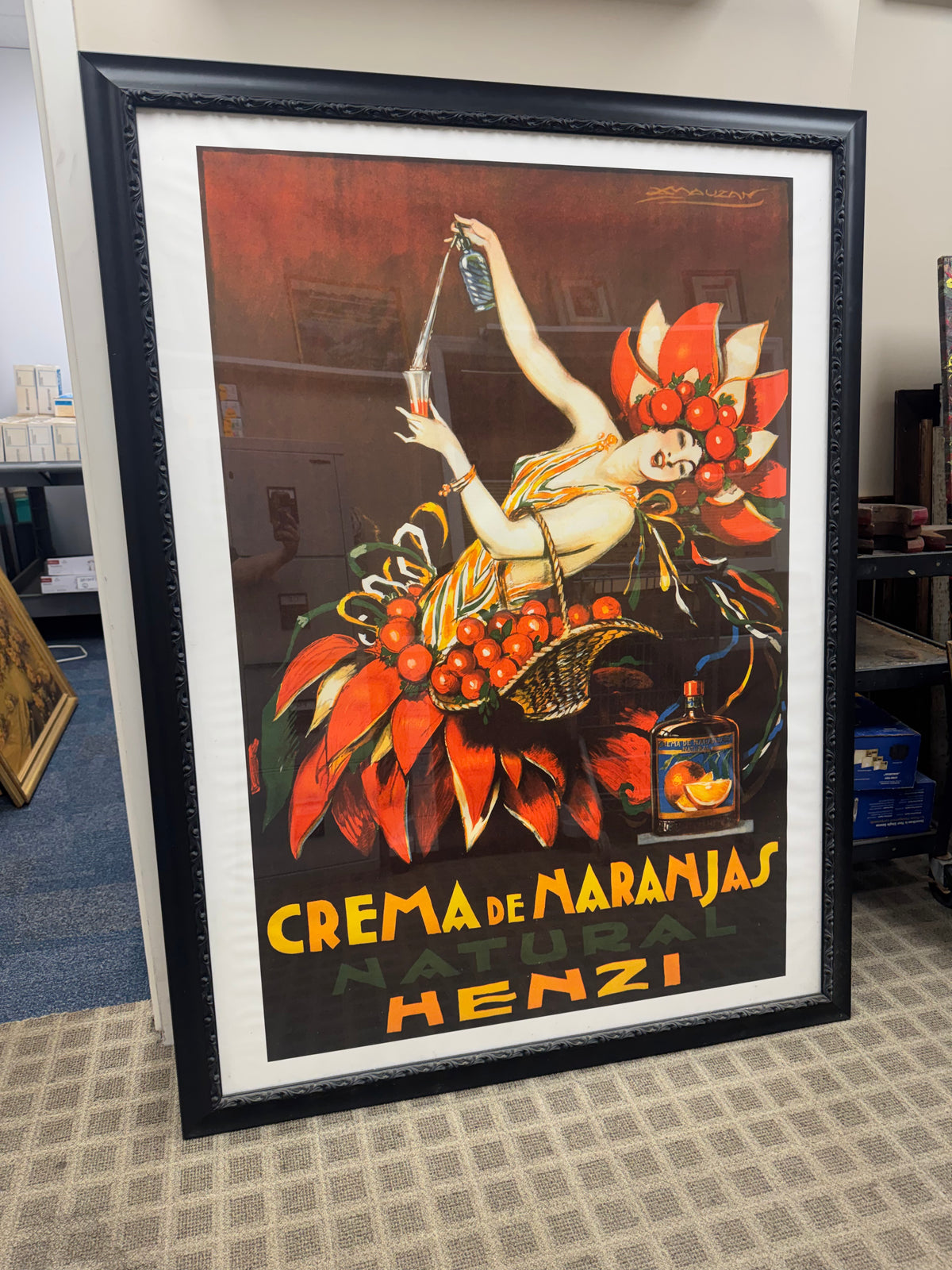 Large Framed Print of 'Crema de Naranjas Natural Henzi'