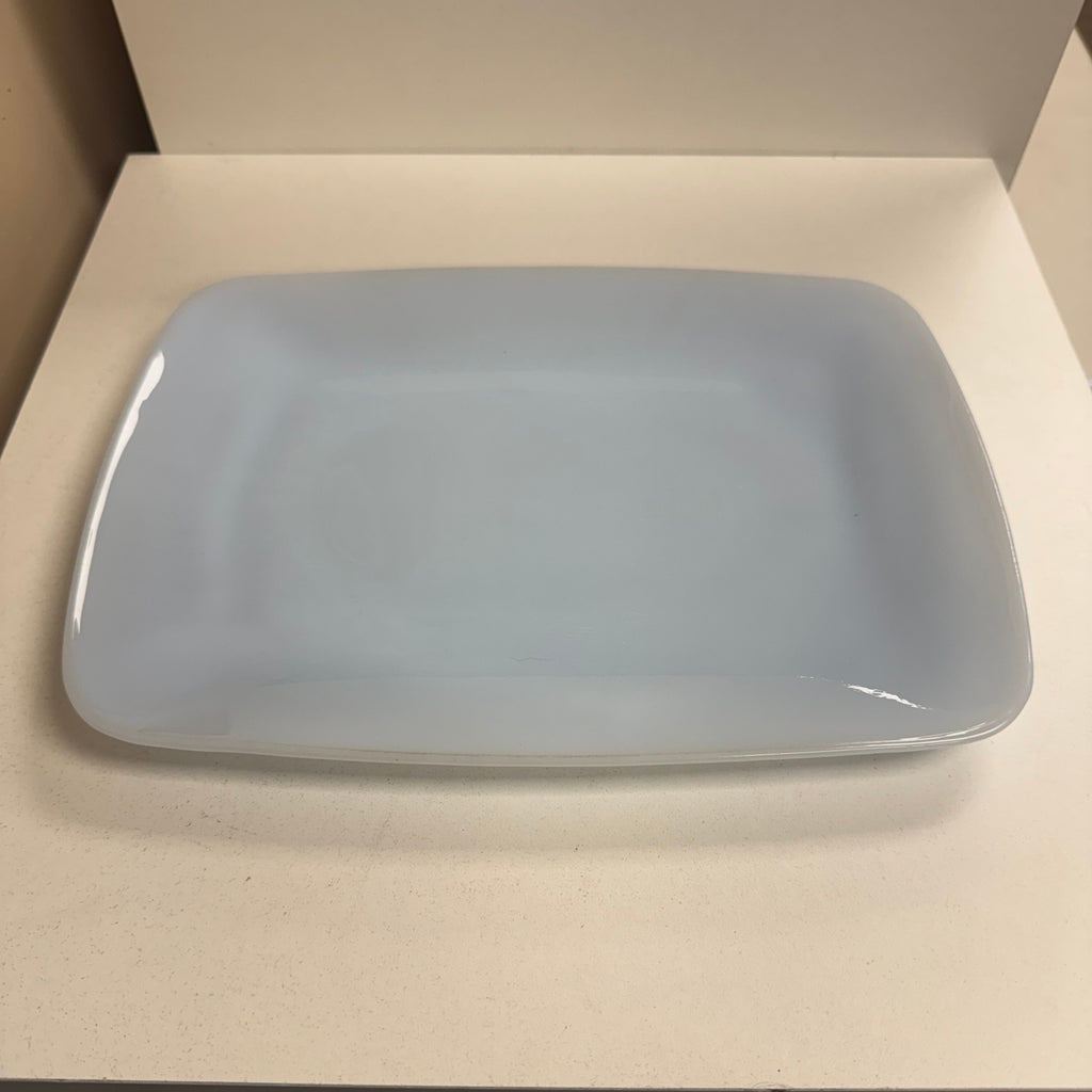 Vintage Anchor Hocking Fire-King "Charm" Azurite Blue Rectangular Serving Platter