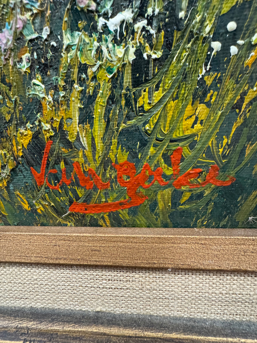 Framed Vintage Impressionist-Style Landscape Painting
