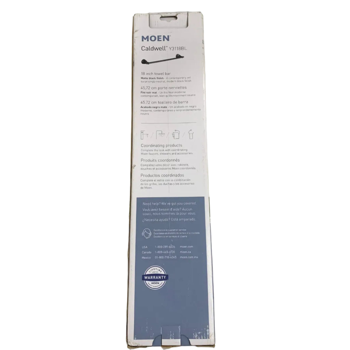 Moen Caldwell™ 18" Towel Bar - Matte Black Finish (Y3118BL)