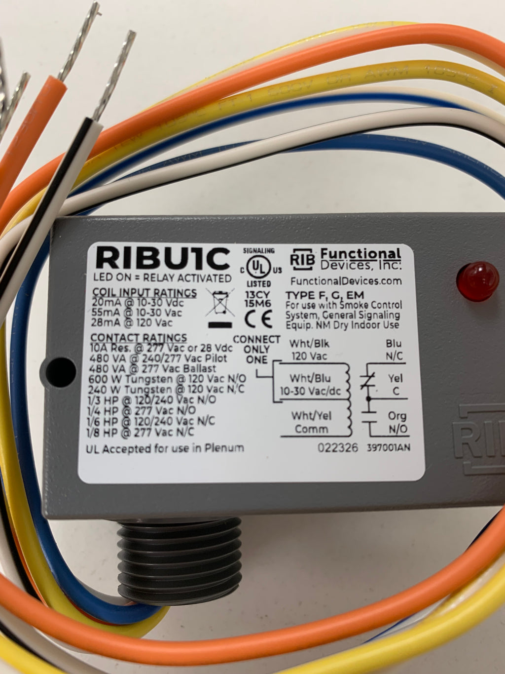 Functional Devices INC® Pilot Relay - RIBU1C