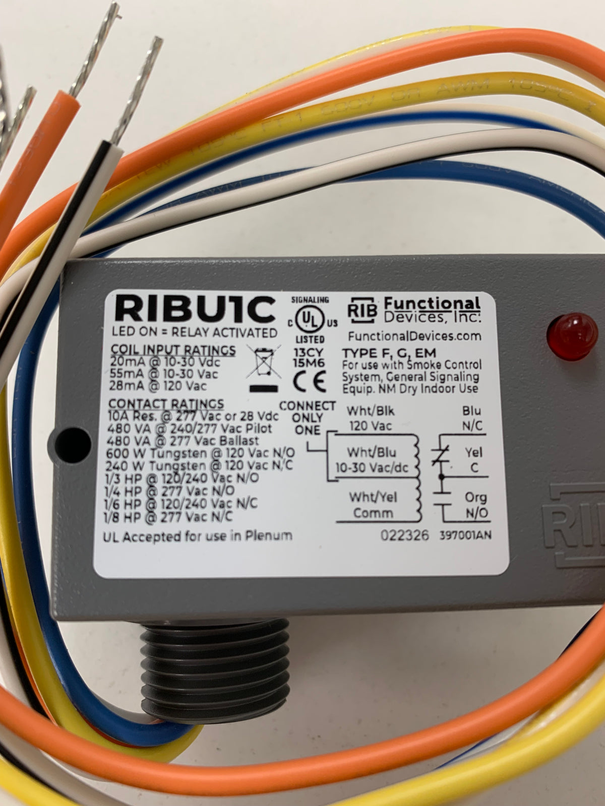 Functional Devices INC® Pilot Relay - RIBU1C