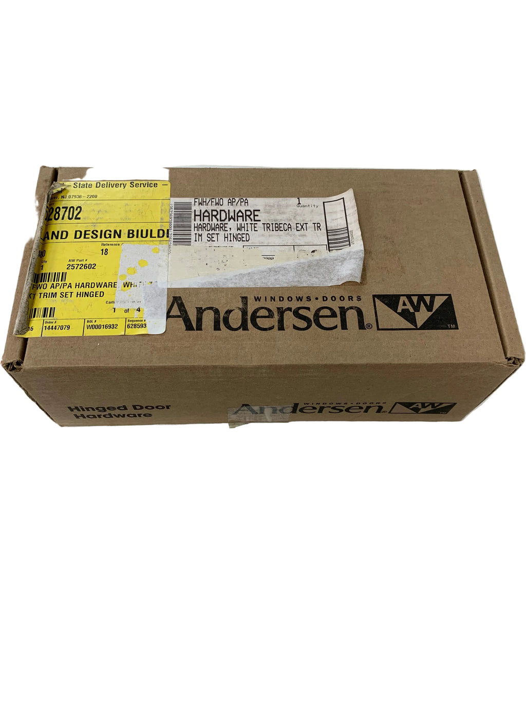 Anderson Tribeca Style Hinged Door Hardware Set - White