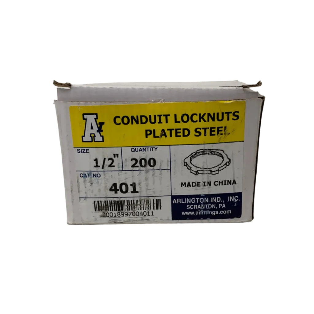 Arlington IND. 1/2" Plated Steel Conduit Locknuts - 200 Count