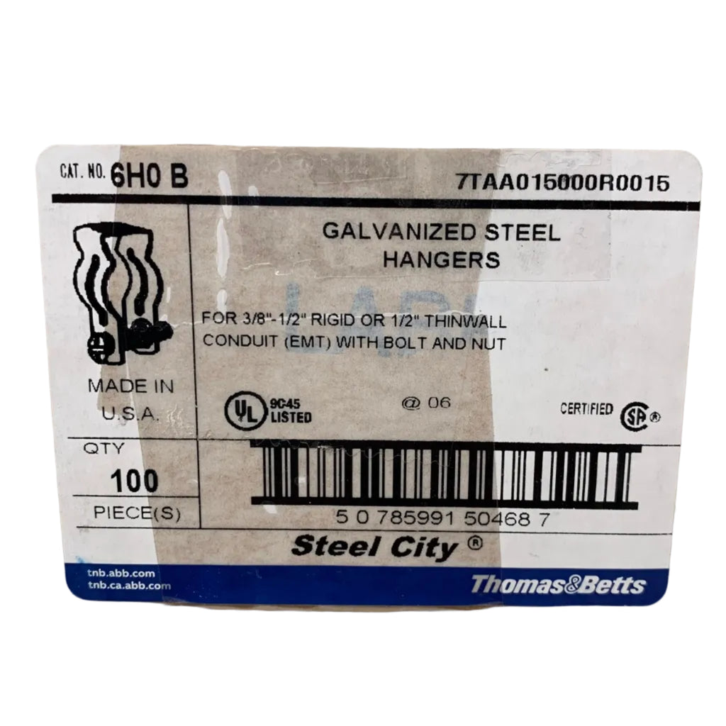 Thomas & Betts Steel City 6H0-B Galvanized Steel Hangers - 100 Count