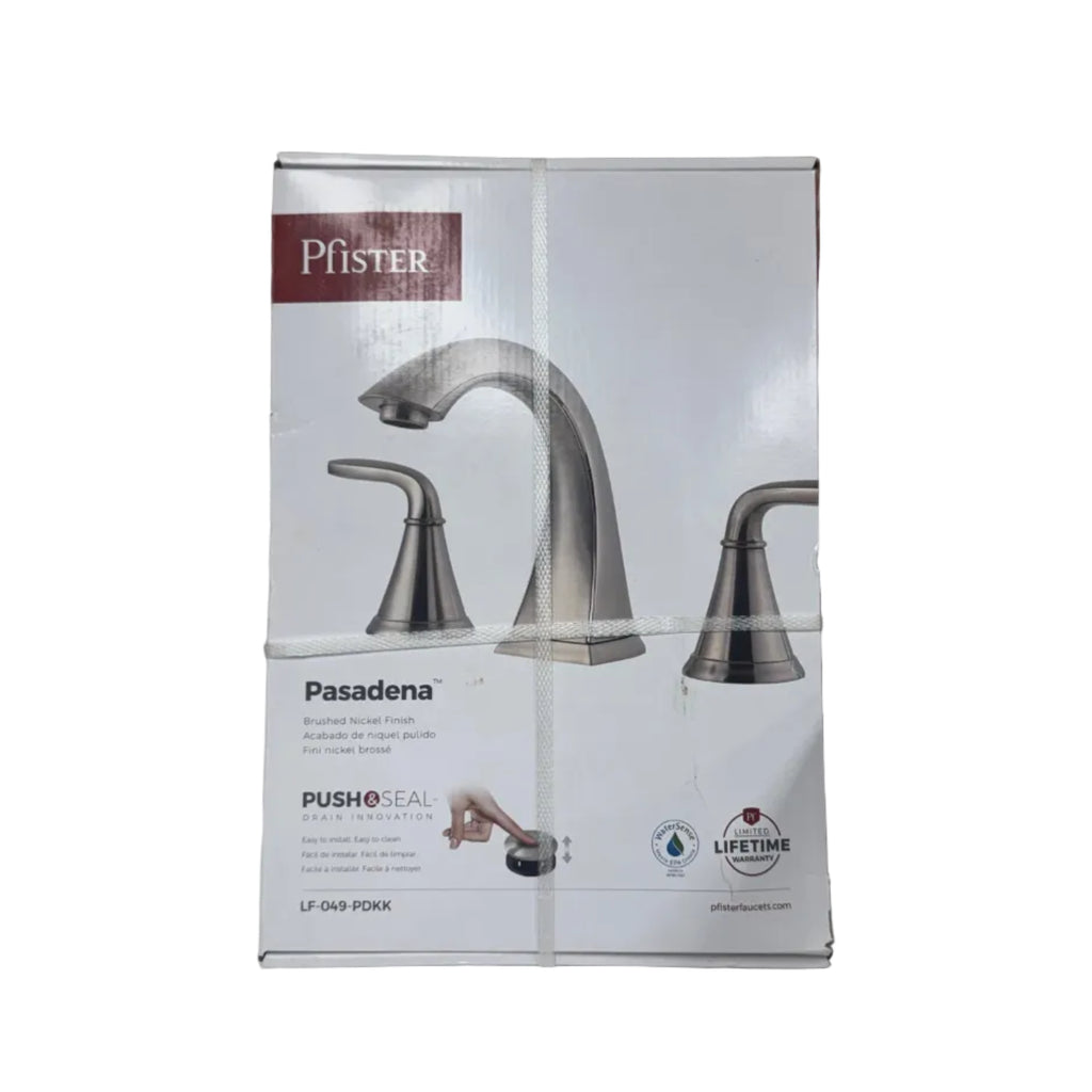 Pfister Pasadena Widespread Faucet with Push & Seal Drain - Brushed Nickel (LF-040-PDKK)