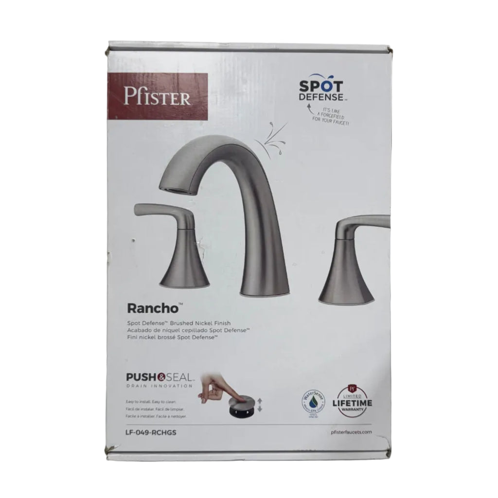 Pfister Rancho Widespread Faucet with Push & Seal Drain - Brushed Nickel (LF-049-RCHGS)