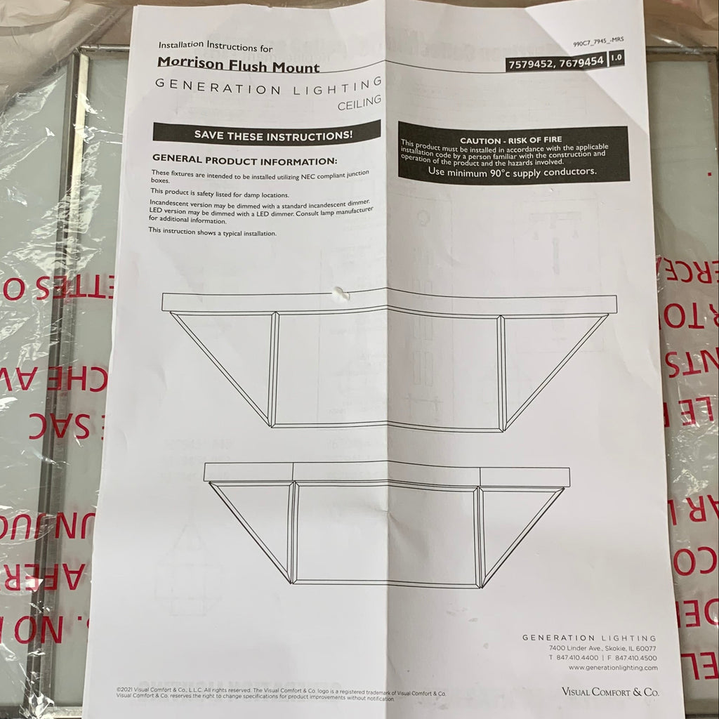 Visual Comfort & Co Morrison 20" 4-Light Large Flush Mount Ceiling Fixture (7679454-962)