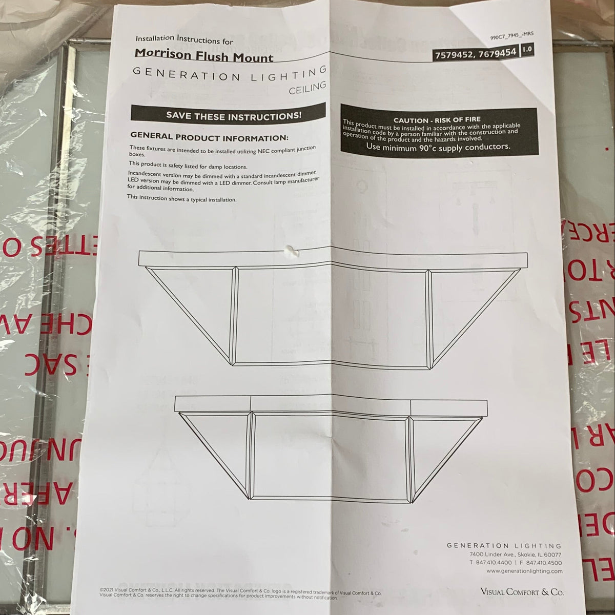 Visual Comfort & Co Morrison 20" 4-Light Large Flush Mount Ceiling Fixture (7679454-962)