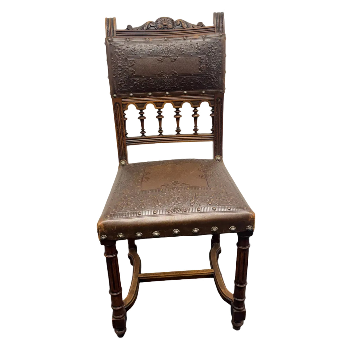 Antique 19th-Century French Henri II Style Dining Chairs - Set of 6