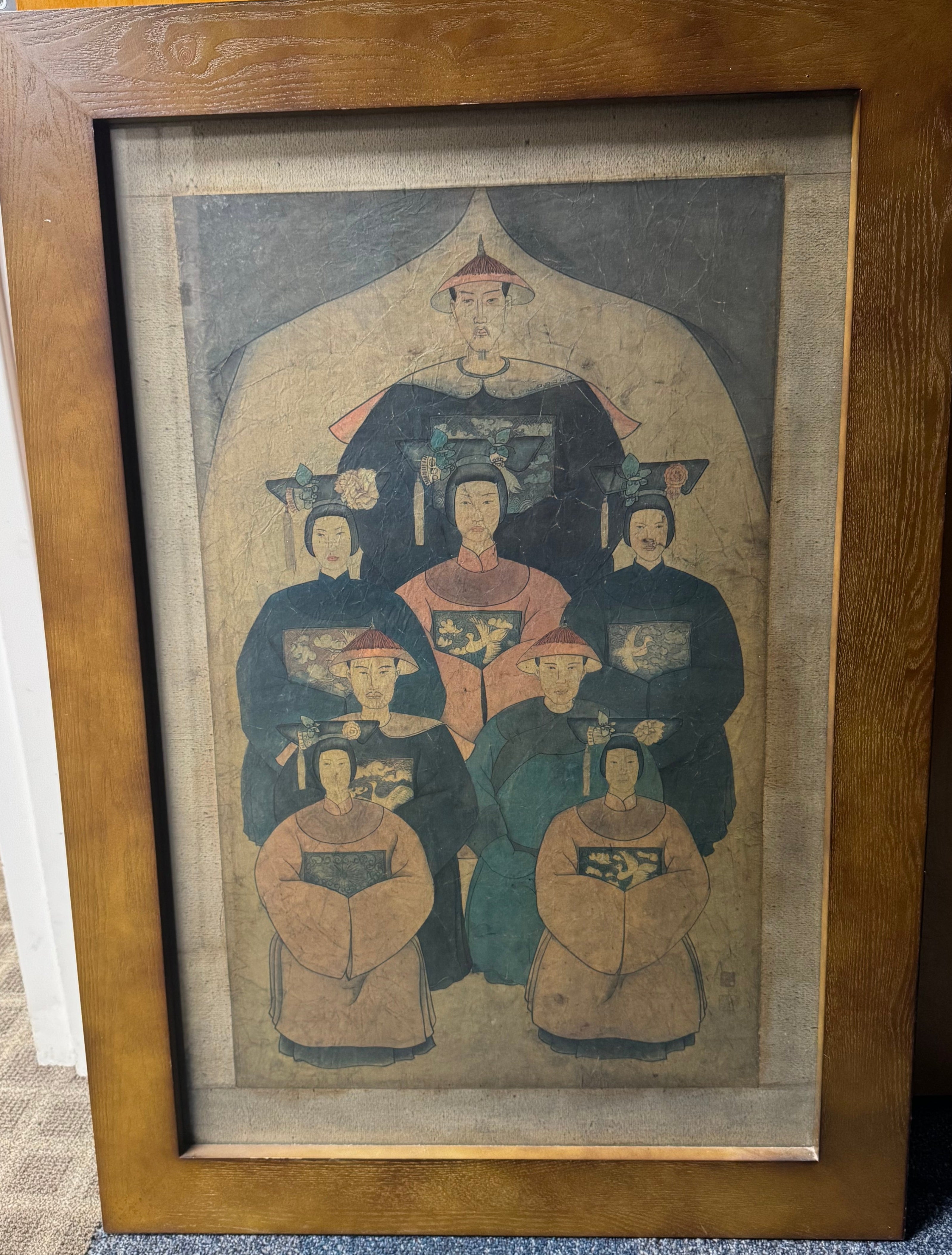 Large Framed Reproduction of Chinese Ancestor portrait