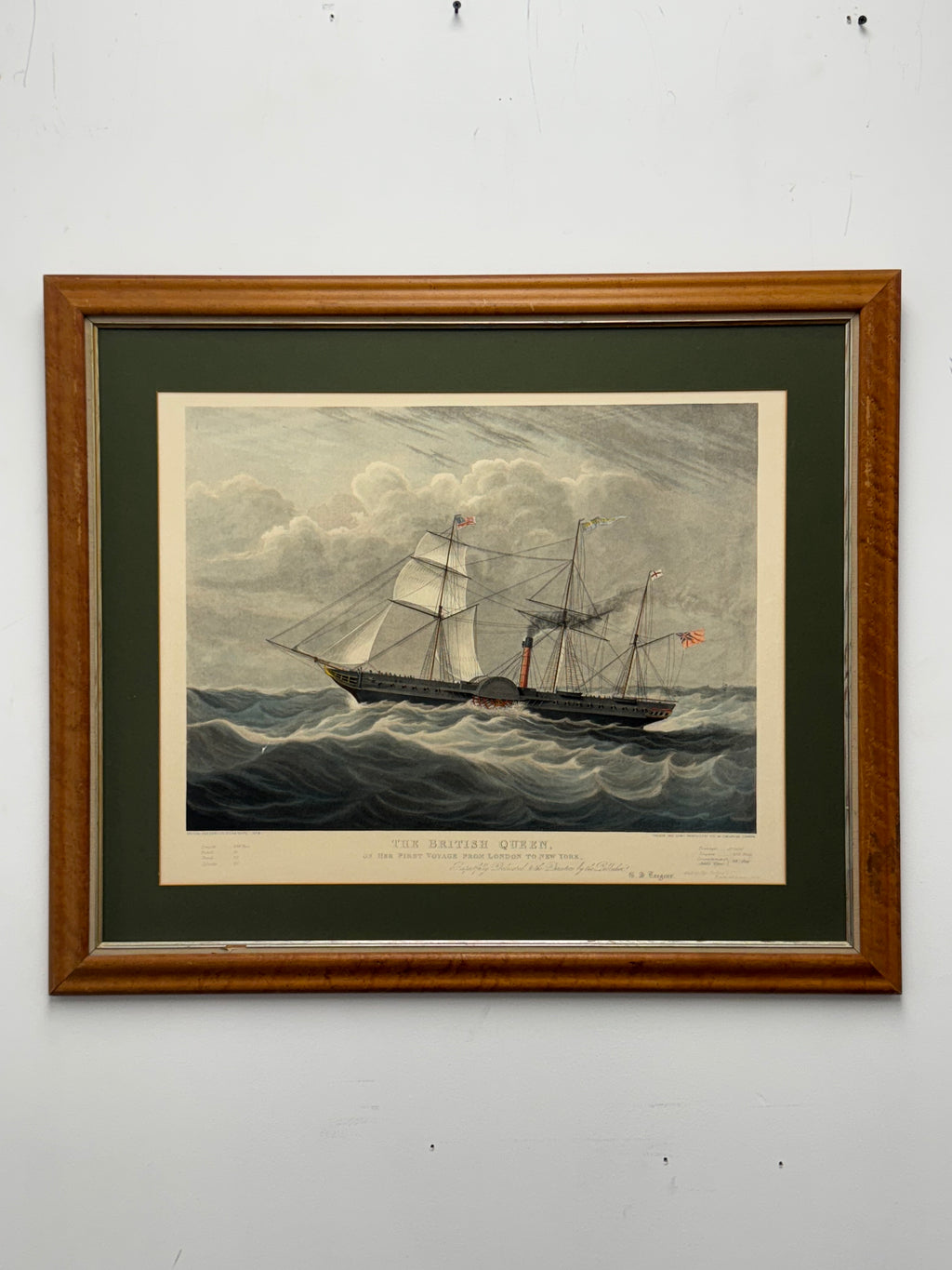 Framed and Matted Aquatint Print of The British Queen (1839)