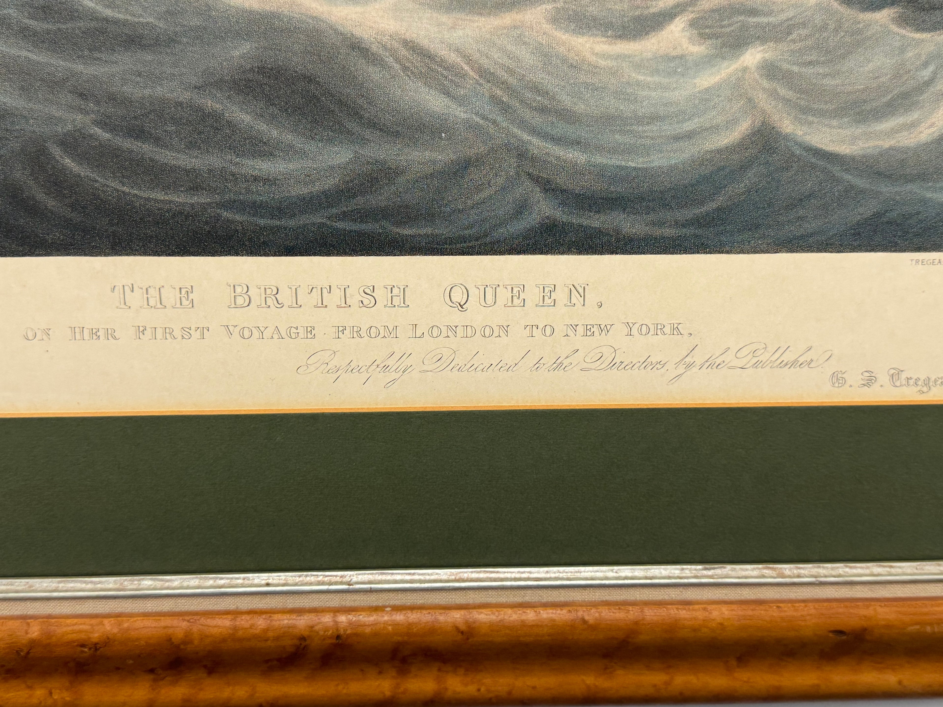 Framed and Matted Aquatint Print of The British Queen (1839)