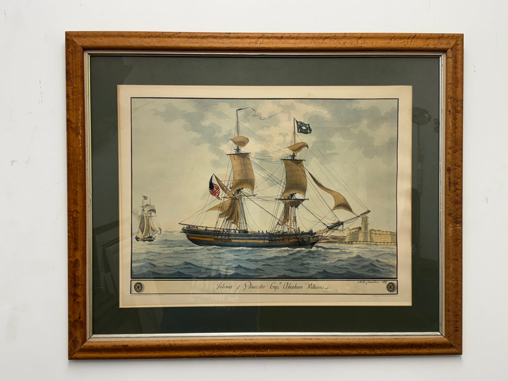 Framed and Matted Print "Juliana of Gloucester" Cap. Abraham Williams