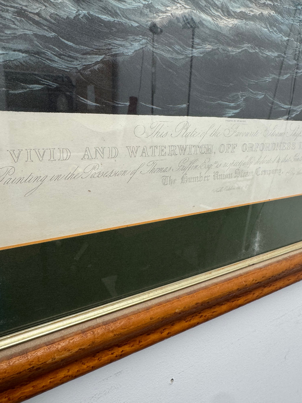 Framed and Matted Print of the painting by James Ward of "Vivid and Waterwitch, Off Orfordness in a Breeze"