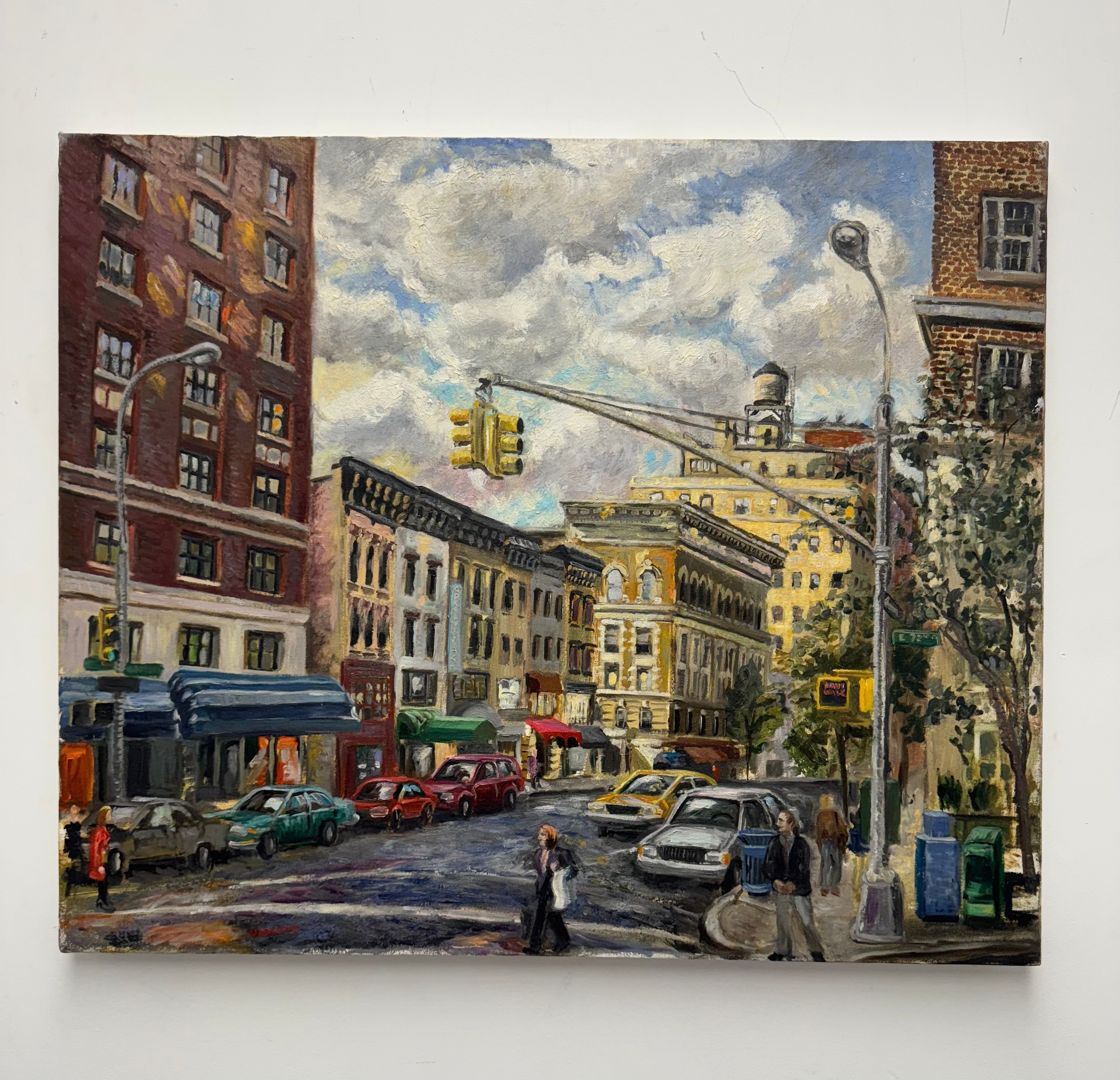 Oil Painting on canvas of a NYC street scene by artist Vazziano