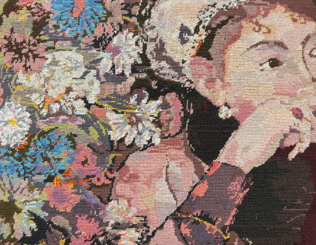 Framed Vintage Needlepoint Tapestry