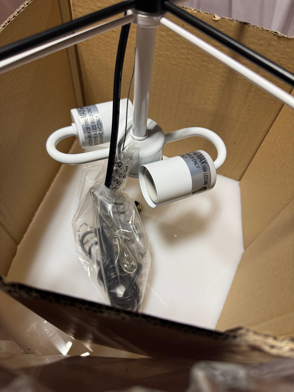 Black Wire Mesh Square Pendant Light Fixture with Red Shade by Sun Set