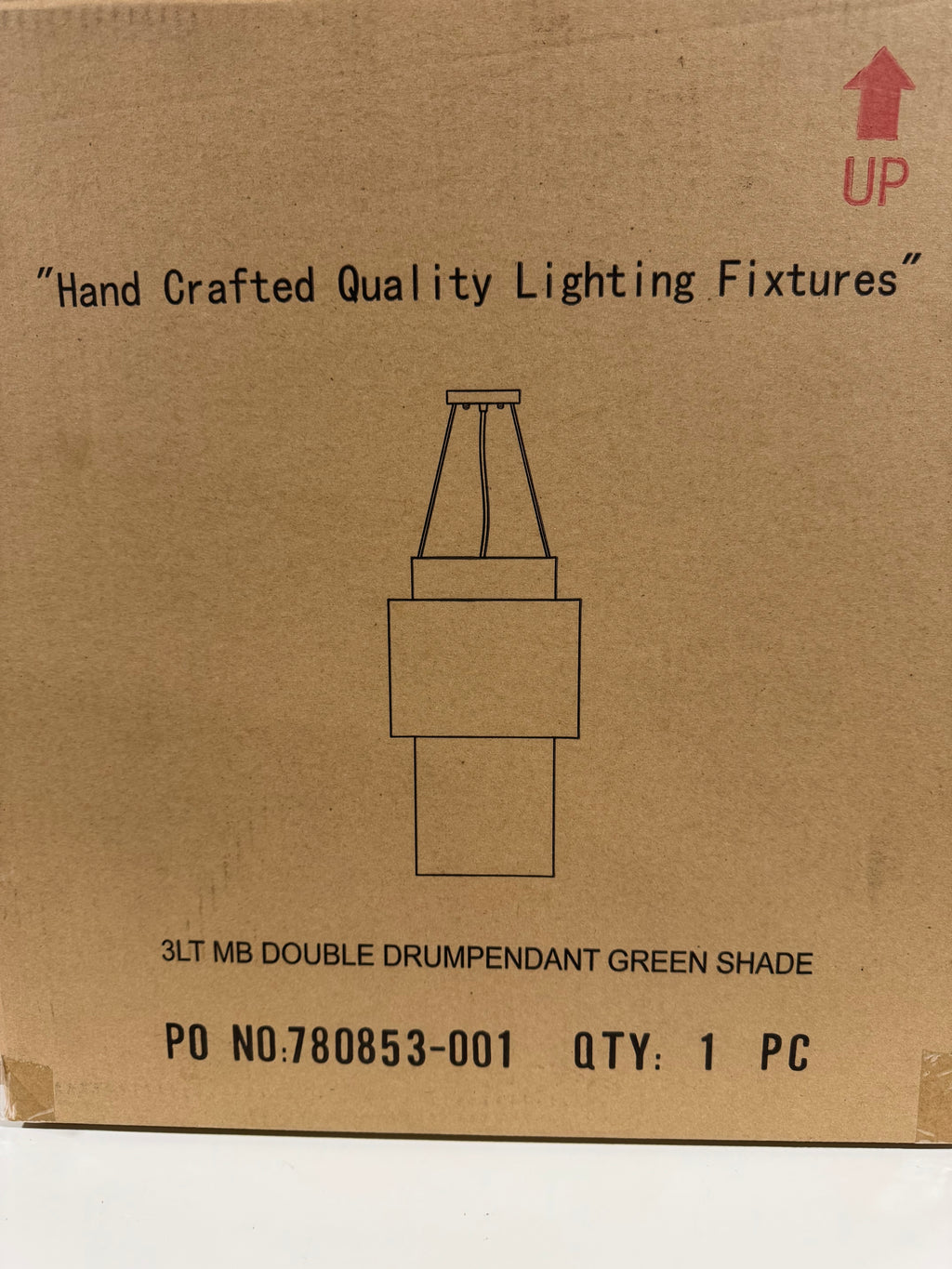 Double Drum Pendant Light Fixture with Bright Green Shade by Sun Set