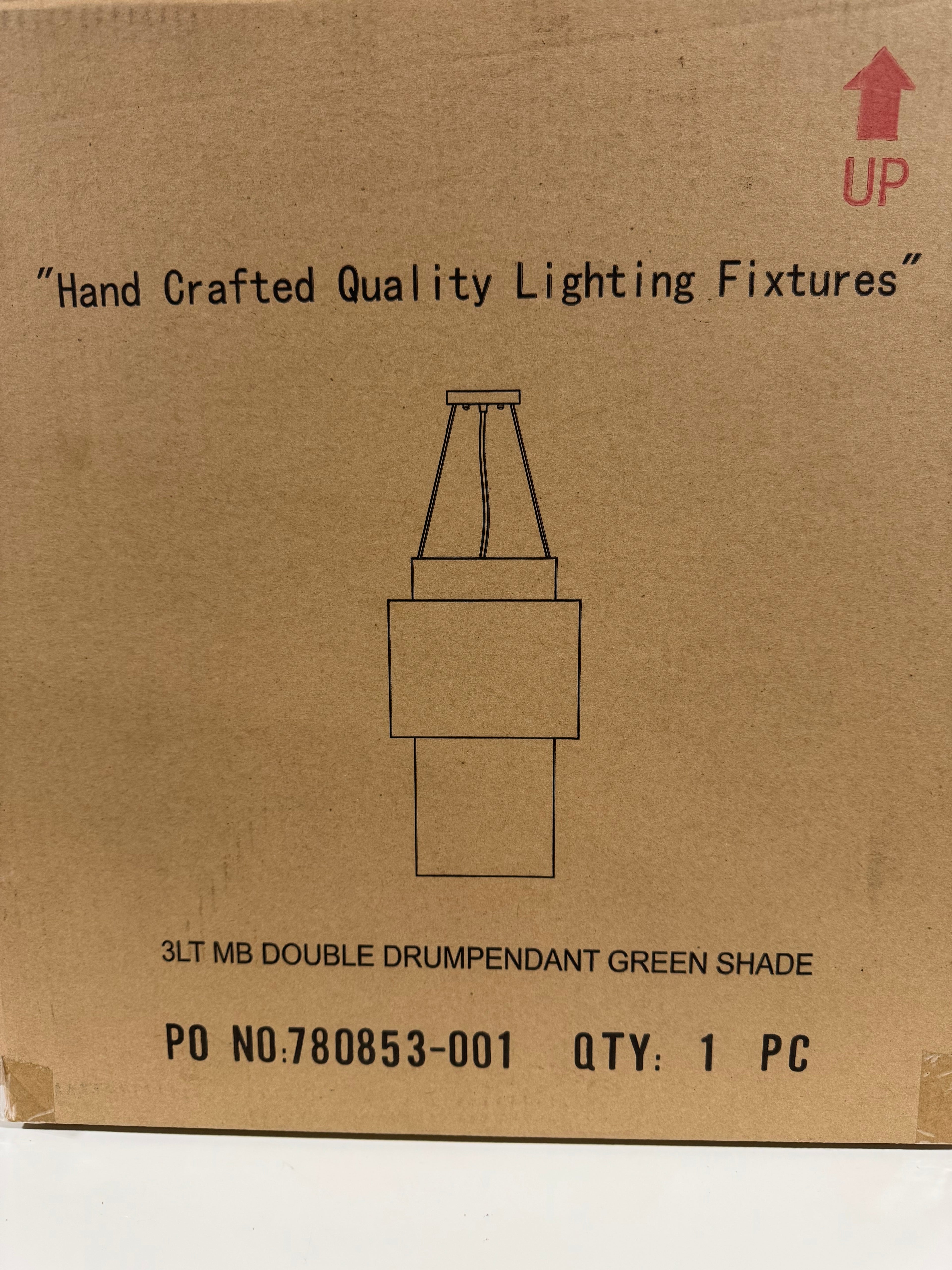 Double Drum Pendant Light Fixture with Bright Green Shade by Sun Set