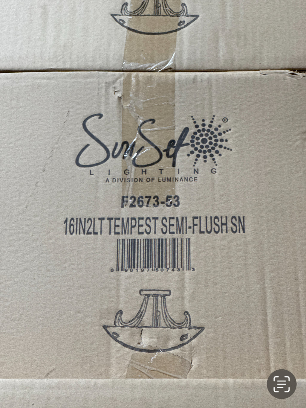 Tempest Semi-Flush Light Fixture by Sun Set