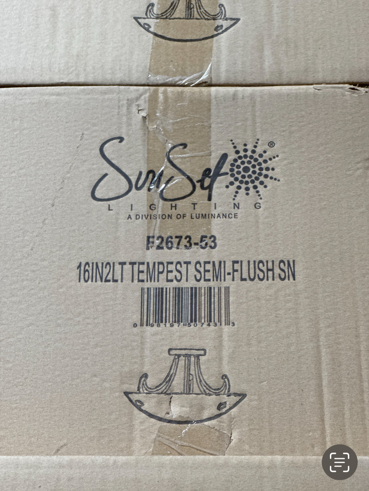 Tempest Semi-Flush Light Fixture by Sun Set