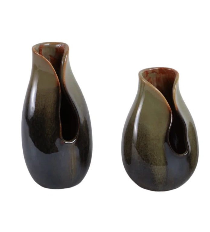 8" Green Khimani Ceramic Vase