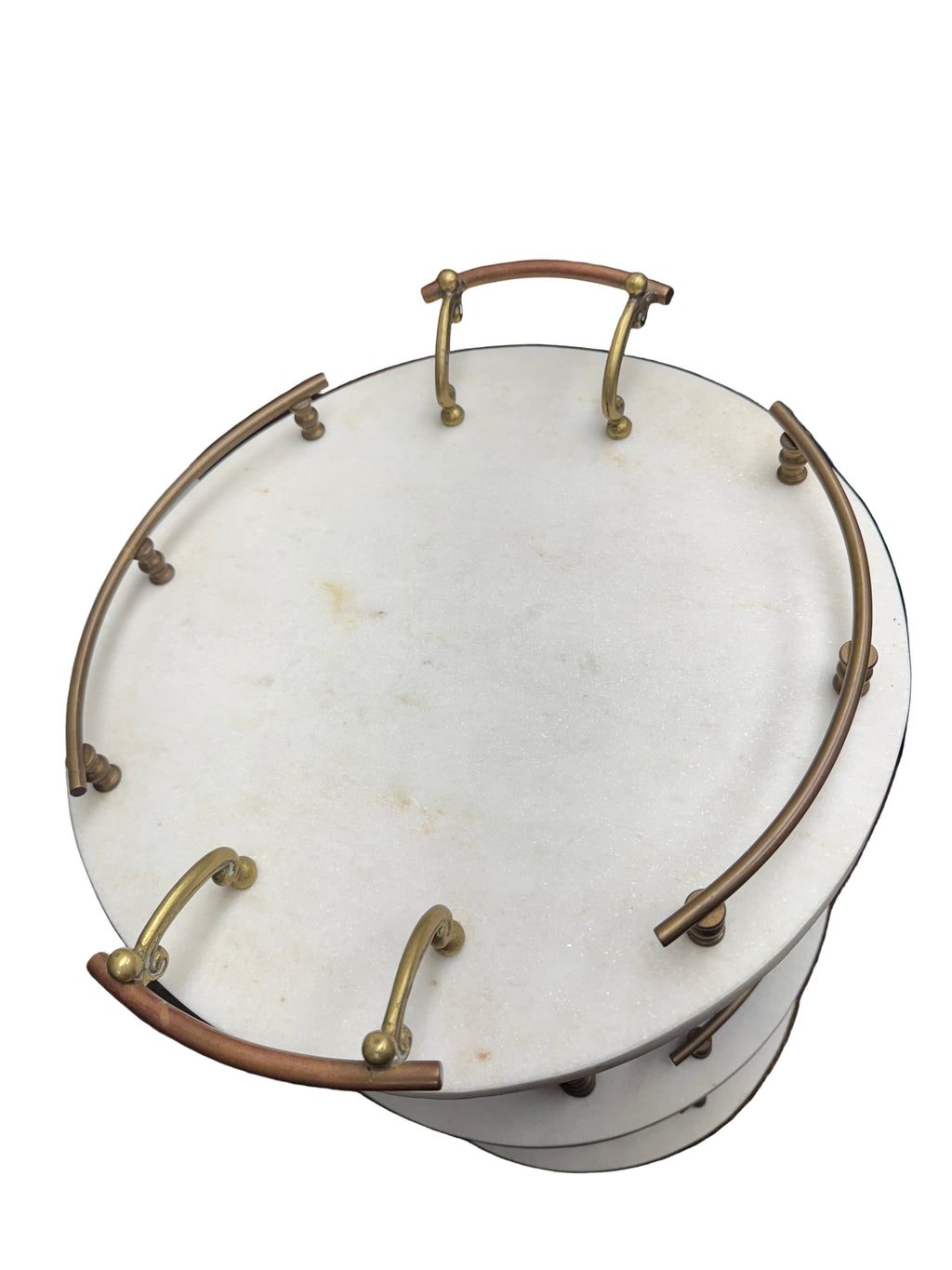 Vintage Three Tier Marble and Brass Bar Table/Cart