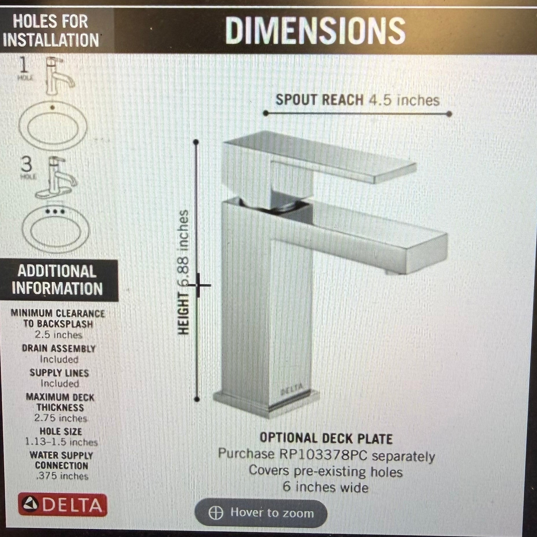Delta Single Handle Bathroom Faucet (567LF-PP)