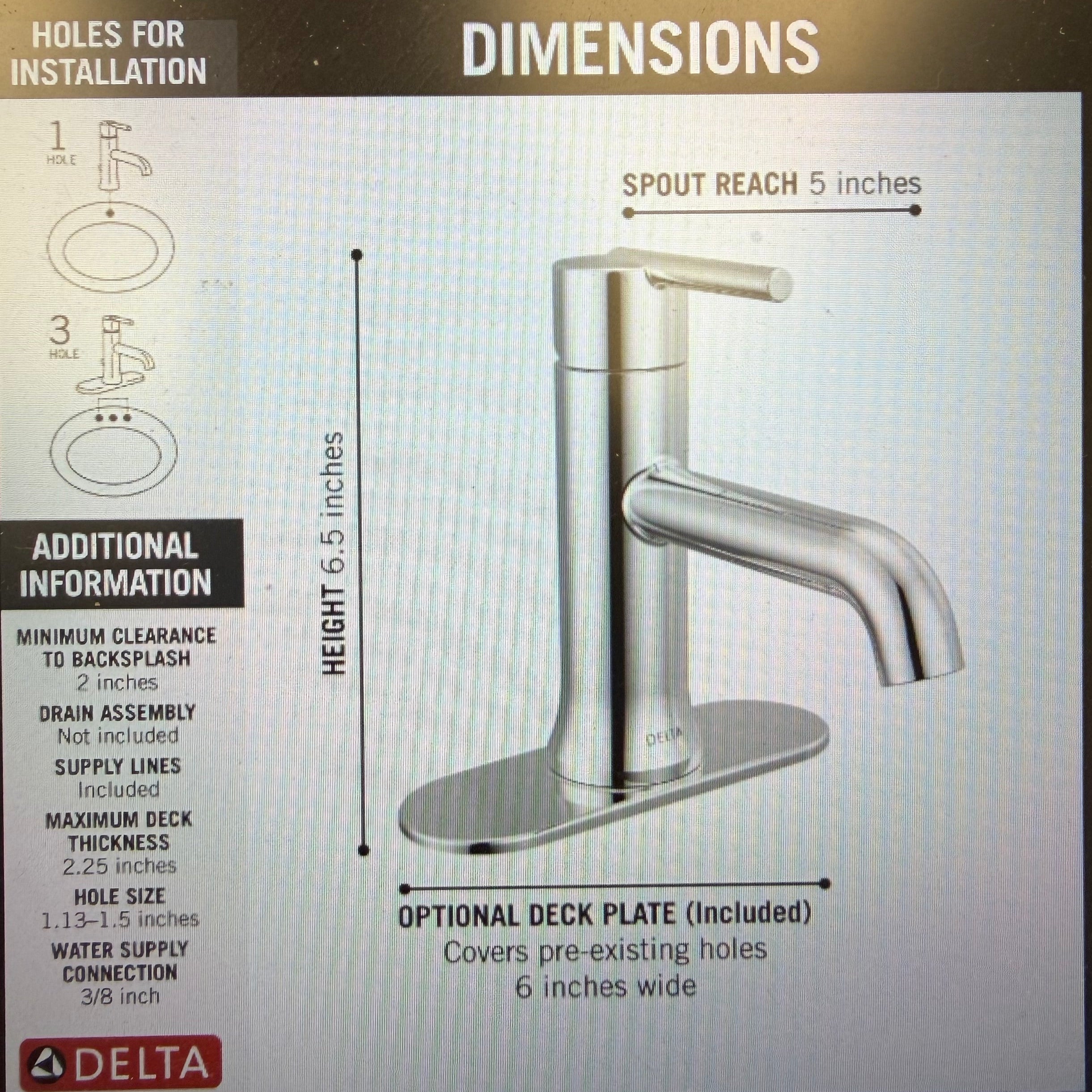 Delta Trinsic Single Handle Lavatory Faucet Less Pop Up (559LF-LPU)