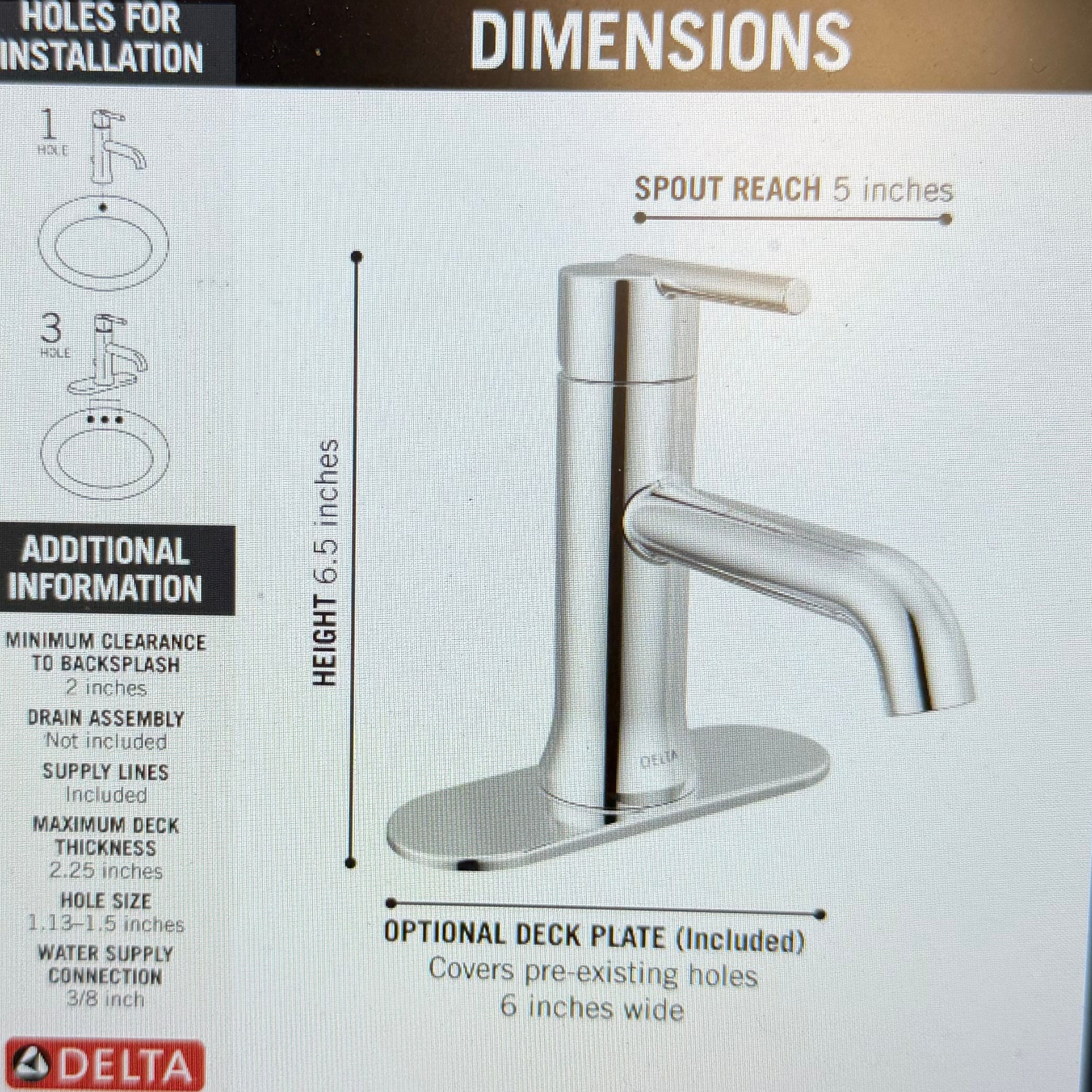 Delta Trinsic Single Handle Bathroom Faucet in Chrome (559LF-MPU)